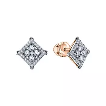 Золотые серьги с бриллиантами природными