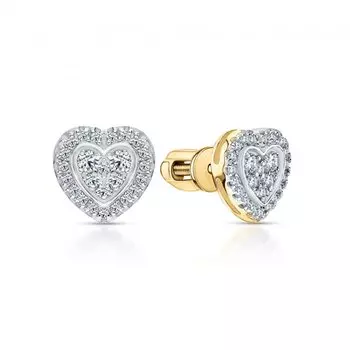 Золотые серьги с бриллиантами природными