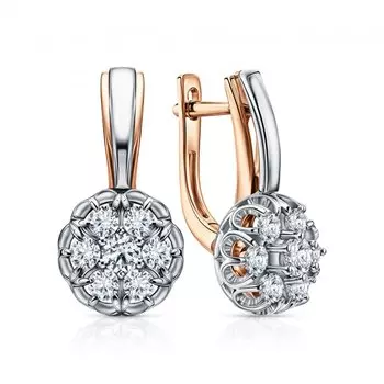 Золотые серьги с бриллиантами природными