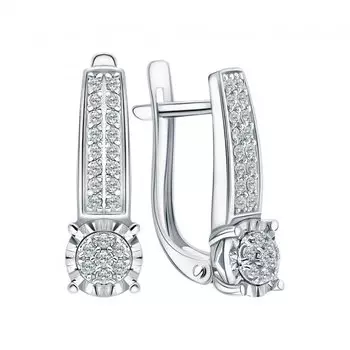 Золотые серьги с бриллиантами природными