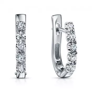 Золотые серьги с бриллиантами природными