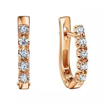 Золотые серьги с бриллиантами природными