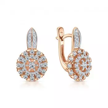 Золотые серьги с бриллиантами природными