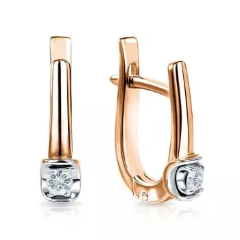 Золотые серьги с бриллиантами природными