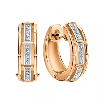 Золотые серьги с бриллиантами природными