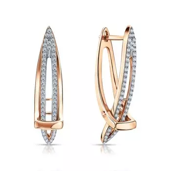 Золотые серьги с бриллиантами природными