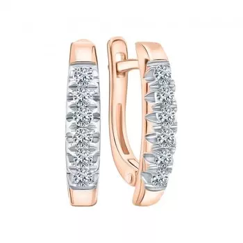 Золотые серьги с бриллиантами природными