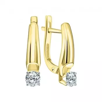 Золотые серьги с бриллиантами природными