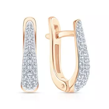 Золотые серьги с бриллиантами природными