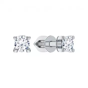 Золотые серьги с бриллиантами природными