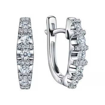 Золотые серьги с бриллиантами природными