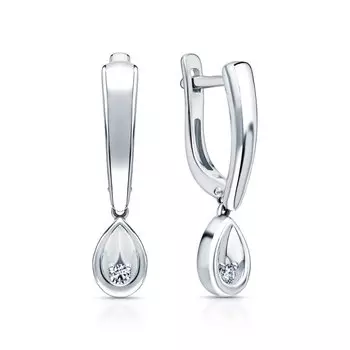 Золотые серьги с бриллиантами природными