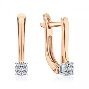 Золотые серьги с бриллиантами природными