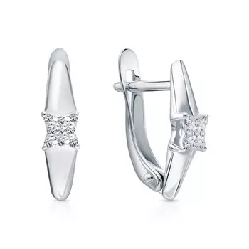 Золотые серьги с бриллиантами природными