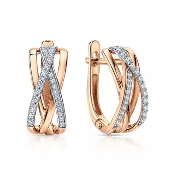 Золотые серьги с бриллиантами природными