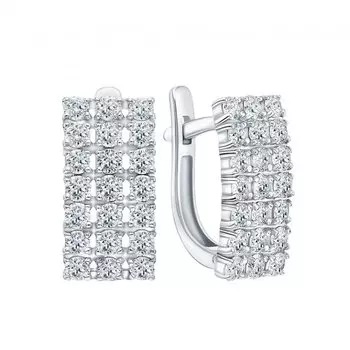 Золотые серьги с бриллиантами природными