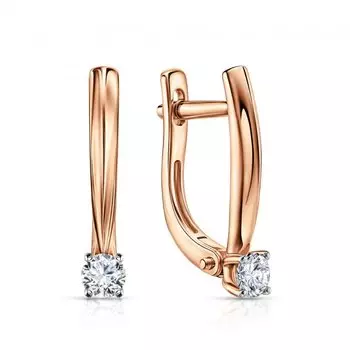 Золотые серьги с бриллиантами природными