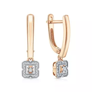 Золотые серьги с бриллиантами природными