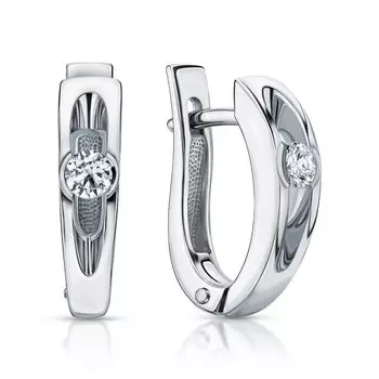 Золотые серьги с бриллиантами природными