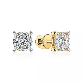 Золотые серьги с бриллиантами природными