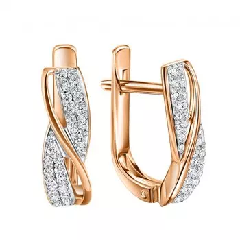 Золотые серьги с бриллиантами природными