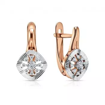 Золотые серьги с бриллиантами природными