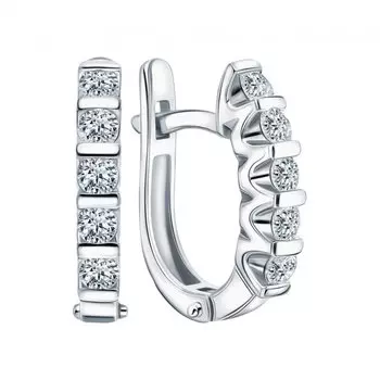 Золотые серьги с бриллиантами природными