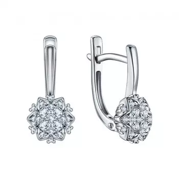 Золотые серьги с бриллиантами природными