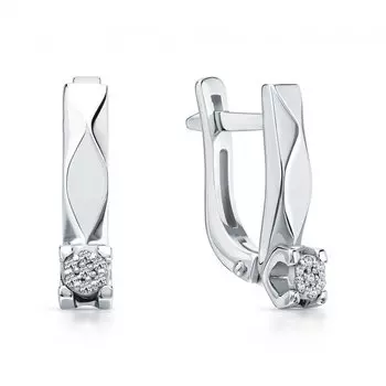 Золотые серьги с бриллиантами природными