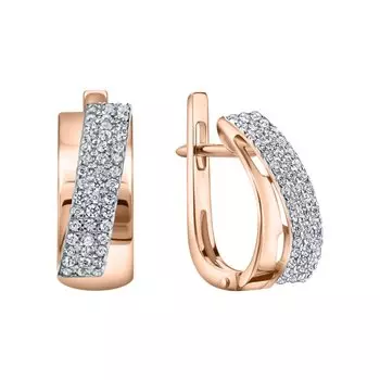 Золотые серьги с бриллиантами природными