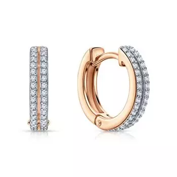 Золотые серьги с бриллиантами природными