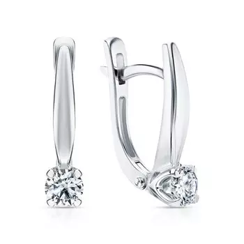 Золотые серьги с бриллиантами природными