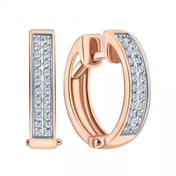 Золотые серьги с бриллиантами природными