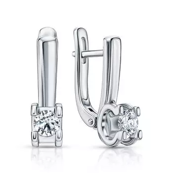 Золотые серьги с бриллиантами природными