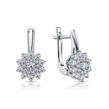 Золотые серьги с бриллиантами природными