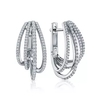 Золотые серьги с бриллиантами природными