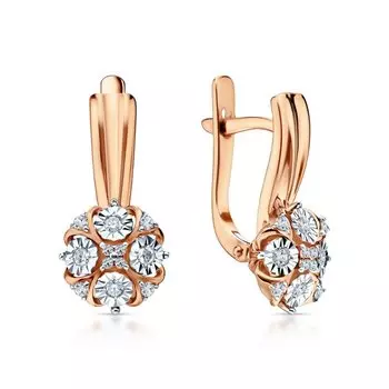 Золотые серьги с бриллиантами природными