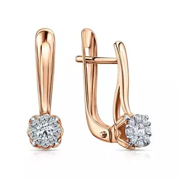 Золотые серьги с бриллиантами природными