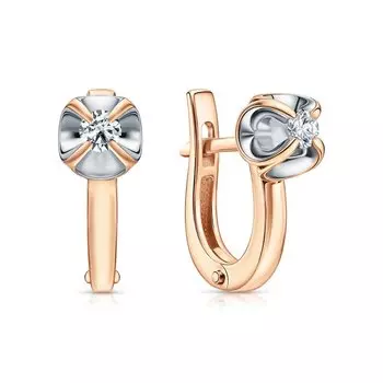 Золотые серьги с бриллиантами природными