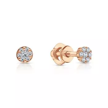 Золотые серьги с бриллиантами природными