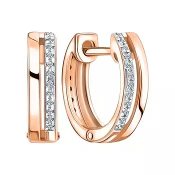 Золотые серьги с бриллиантами природными