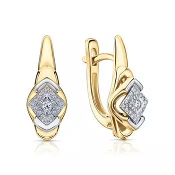 Золотые серьги с бриллиантами природными