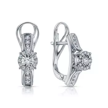 Золотые серьги с бриллиантами природными