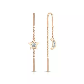 Золотые серьги с бриллиантами природными