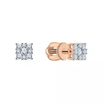 Золотые серьги с бриллиантами природными