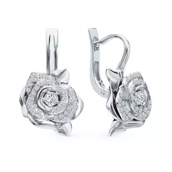 Золотые серьги с бриллиантами природными