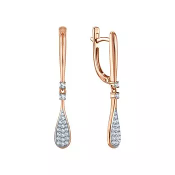 Золотые серьги с бриллиантами природными