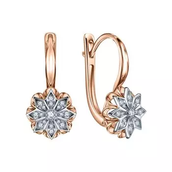 Золотые серьги с бриллиантами природными