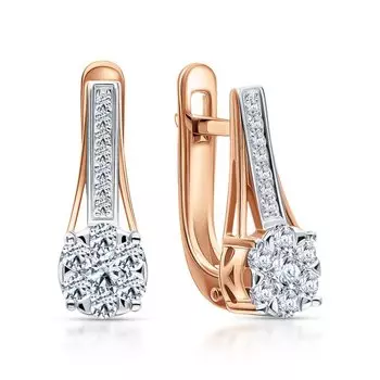 Золотые серьги с бриллиантами природными