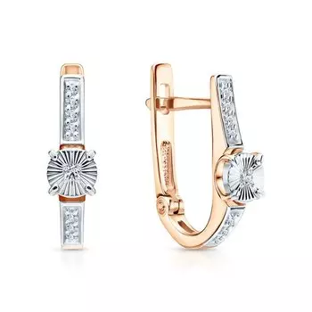 Золотые серьги с бриллиантами природными